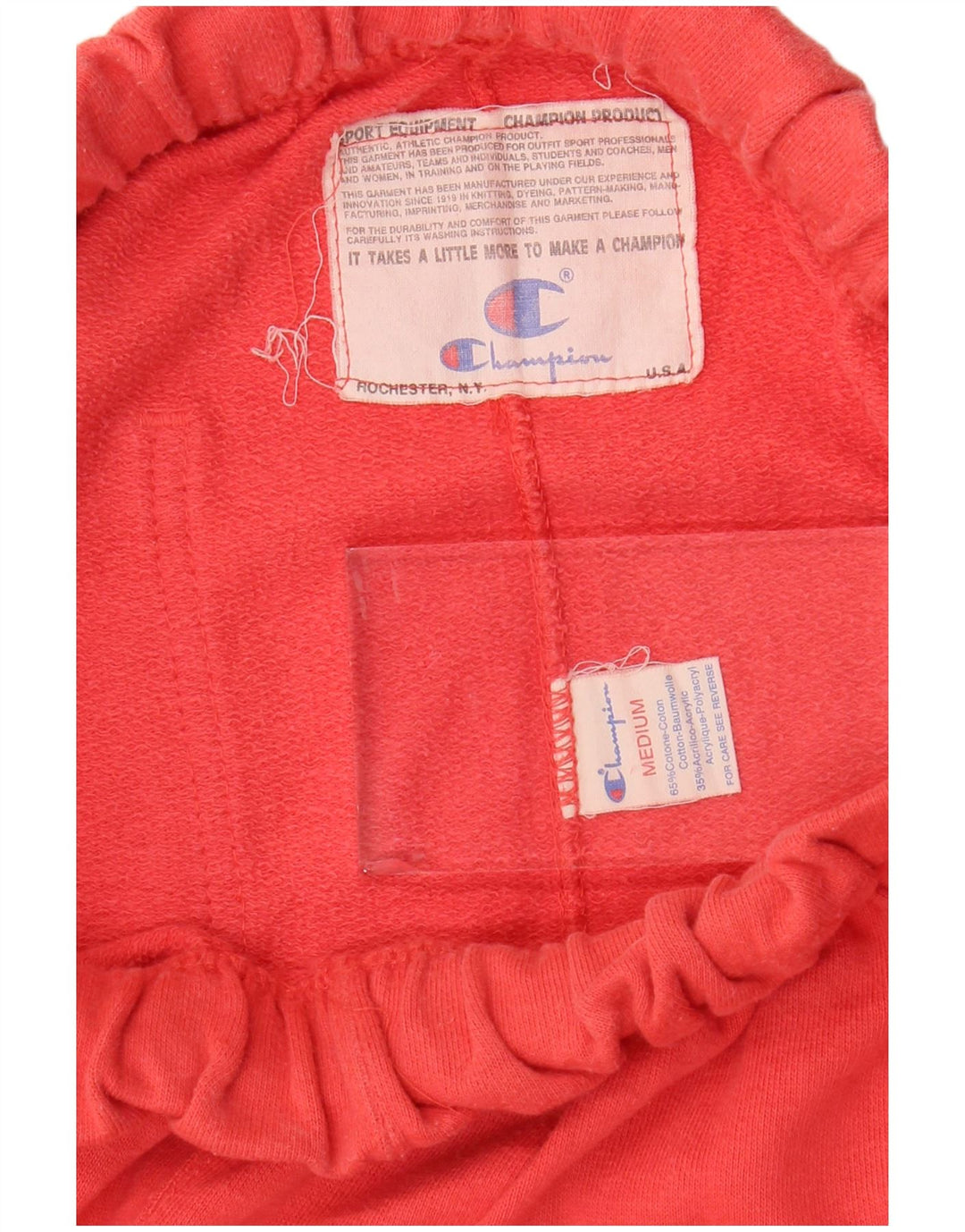 CHAMPION Dame træningsdragt Bukser Joggers UK 14 Medium Rød Bomuld