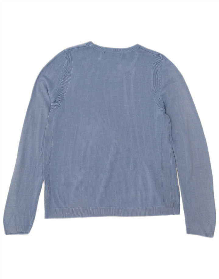 Marks & Spencer Dame Boat Neck Jumper Sweater UK 14 Medium Blue Acryl