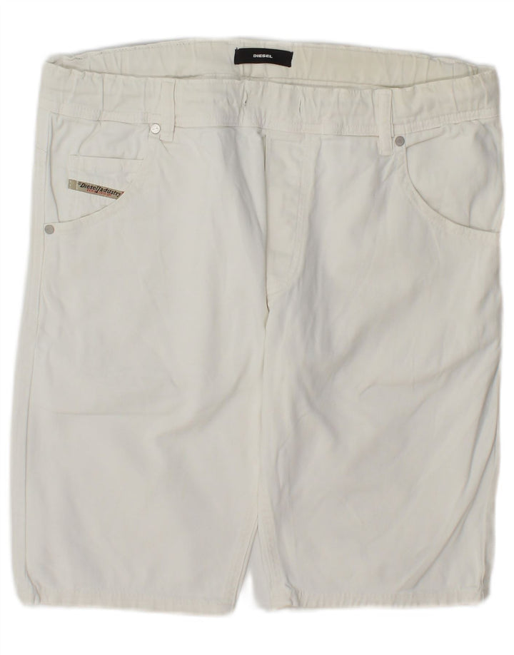 Diesel Dame Casual Shorts UK 14 Large W34 White