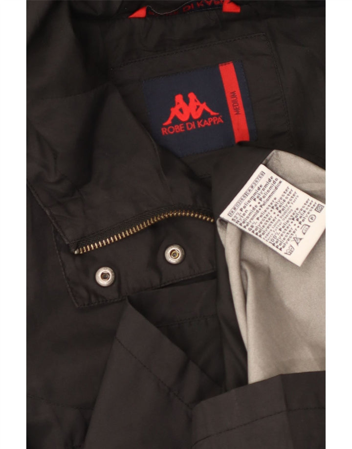 Kappa Dame Hætte Overfrakke UK 12 Medium Sort Polyamid
