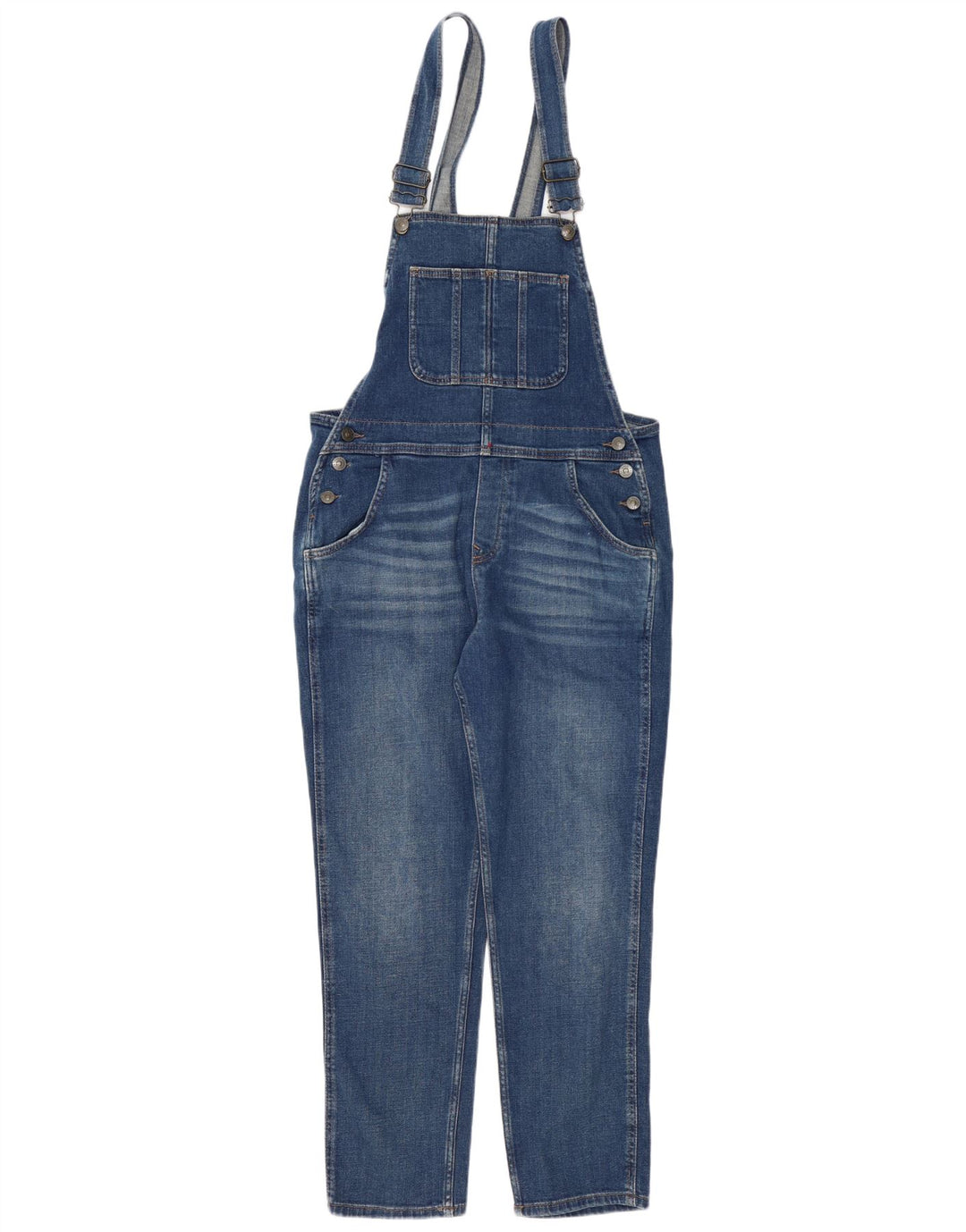 FAT FACE Dame Lewes Dungarees Jeans UK 12 Medium W34 L27 Blå Bomuld