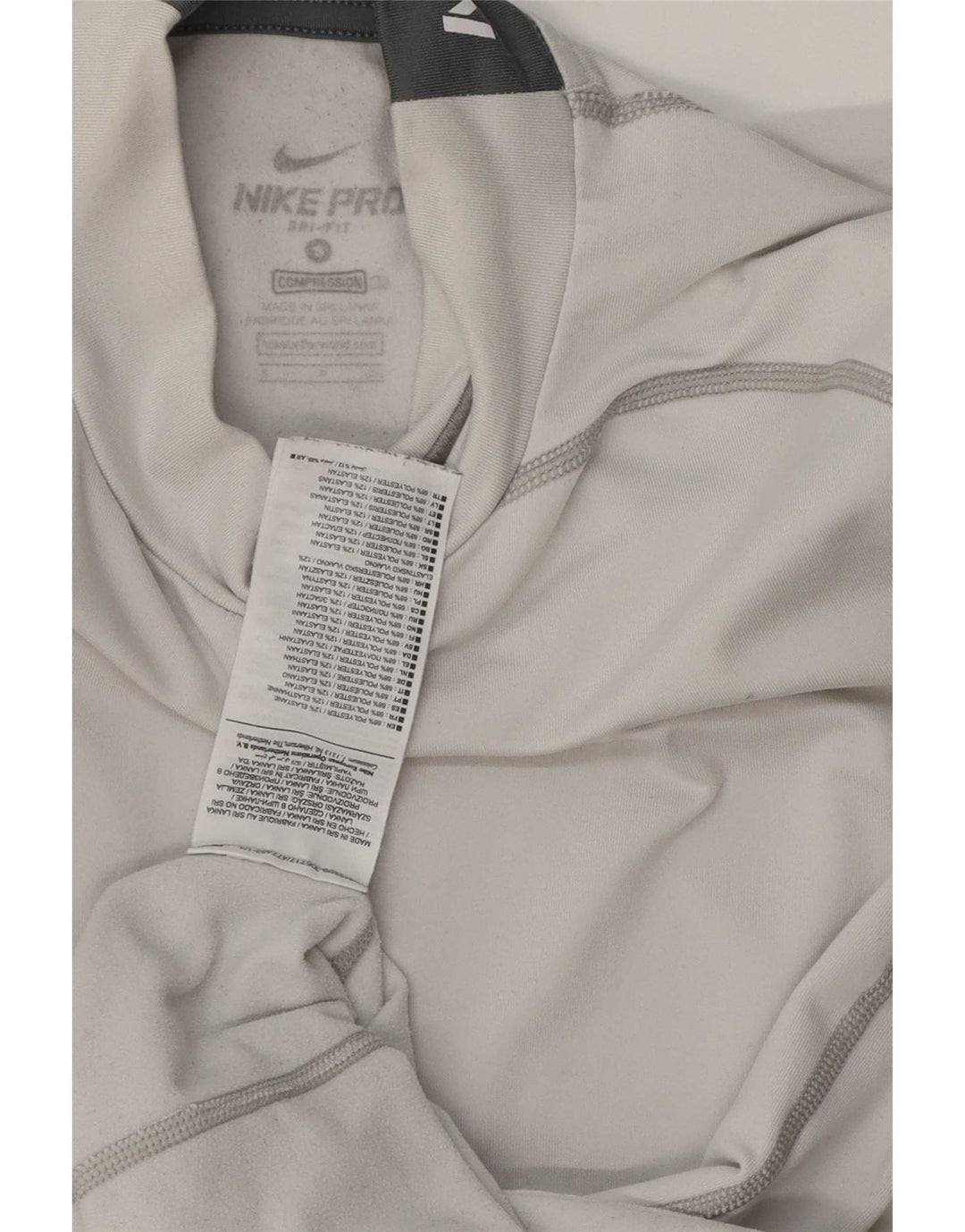 Nike Herre Dri Fit grafisk top langærmet lille grå polyester