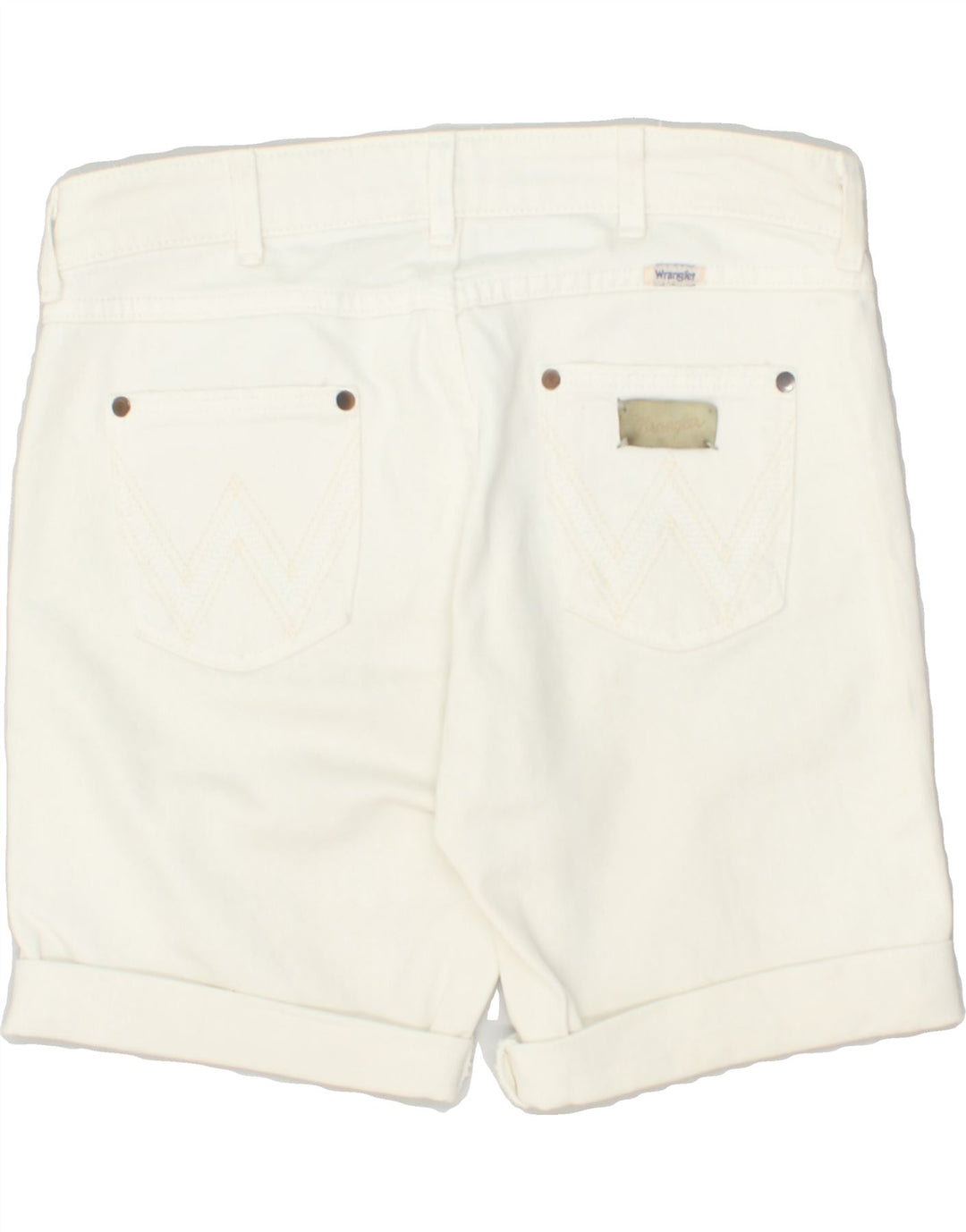WRANGLER Womens Iris Denim Shorts W32 Medium White Cotton | Vintage Wrangler | Thrift | Second-Hand Wrangler | Used Clothing | Messina Hembry 