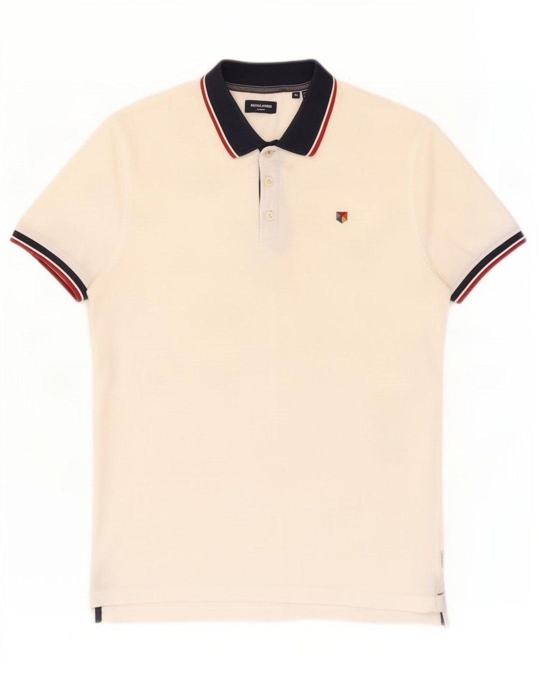 Jack & Jones herre poloshirt Medium White Colourblock