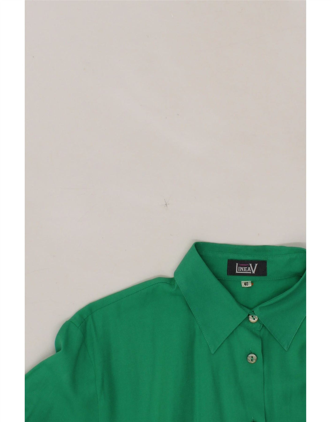 LINEAV Womens Short Sleeve Shirt EU 40 Medium Green Viscose Vintage LINEAV and Second-Hand LINEAV from Messina Hembry 