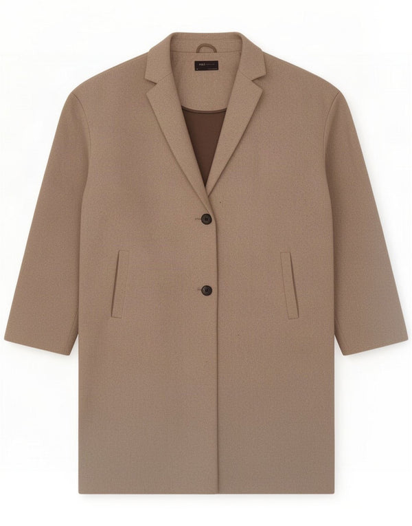 Marks & Spencer Dame Oversized Overfrakke UK 20 2XL Grå Polyester