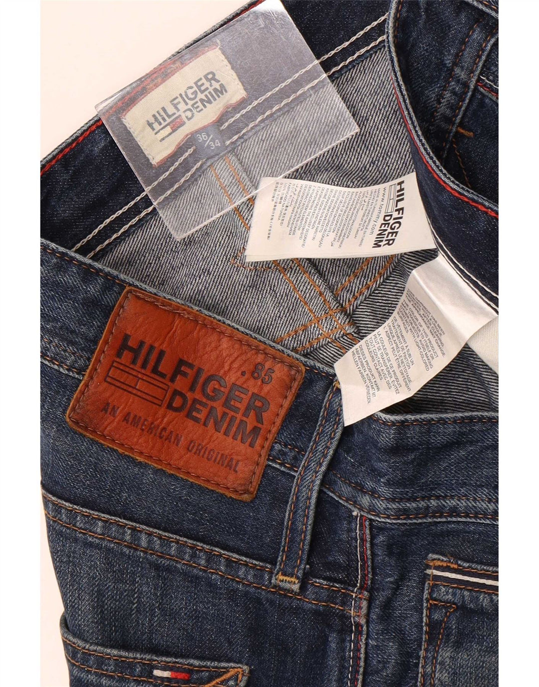 Tommy Hilfiger Herre Straight Jeans W36 L30 Blå Bomuld