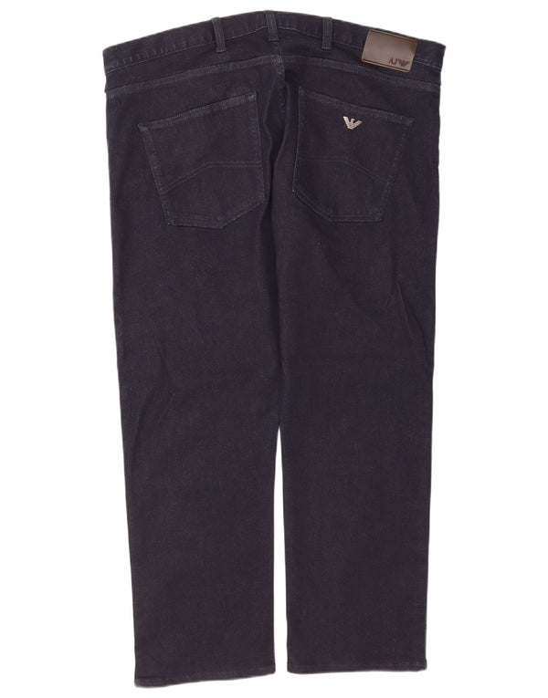 Armani Straight Jeans til mænd W40 L28 Marineblå bomuld