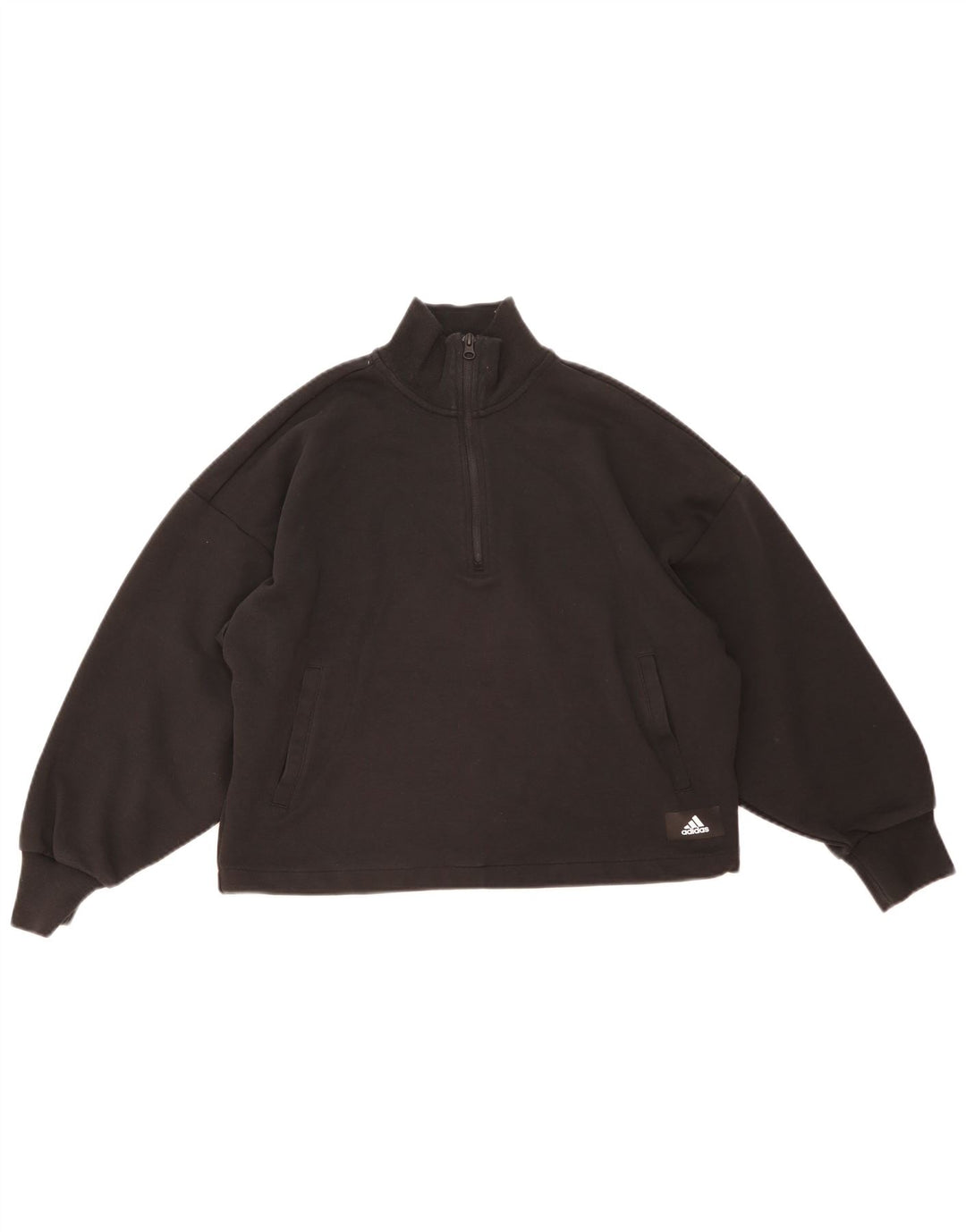 Adidas Dame Oversized Grafisk Sweatshirt Jumper UK 12/14 Medium Sort