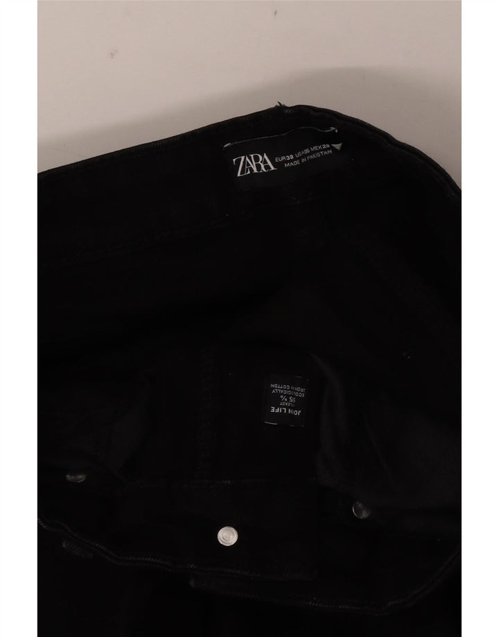 Zara Dame Flared Jeans EU 38 Small W28 L26 Sort Bomuld