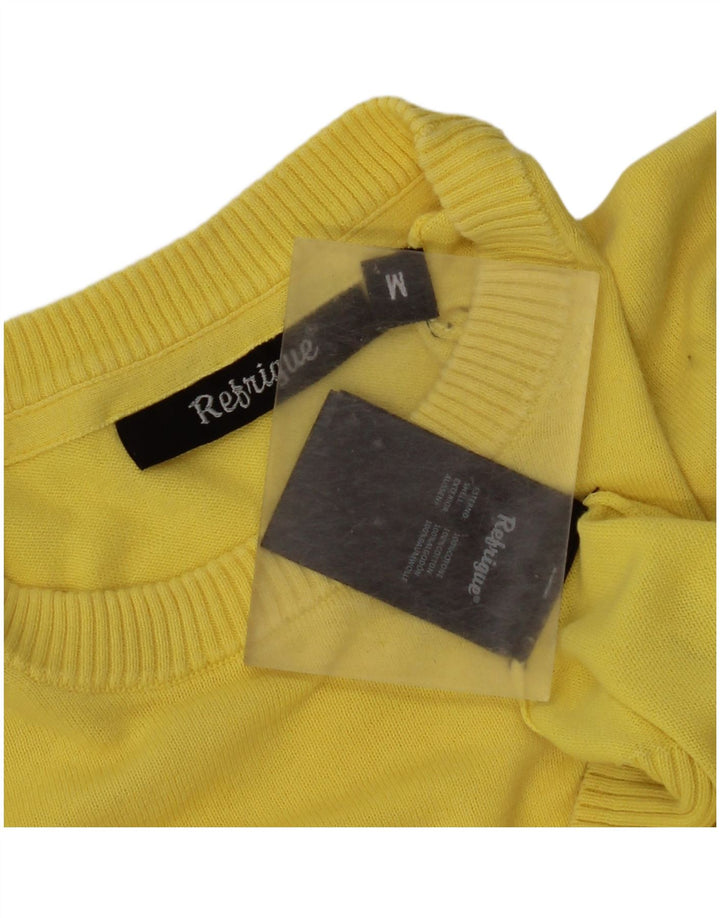 Refrigue Herre Crew Neck Jumper Sweater Medium Gul Bomuld