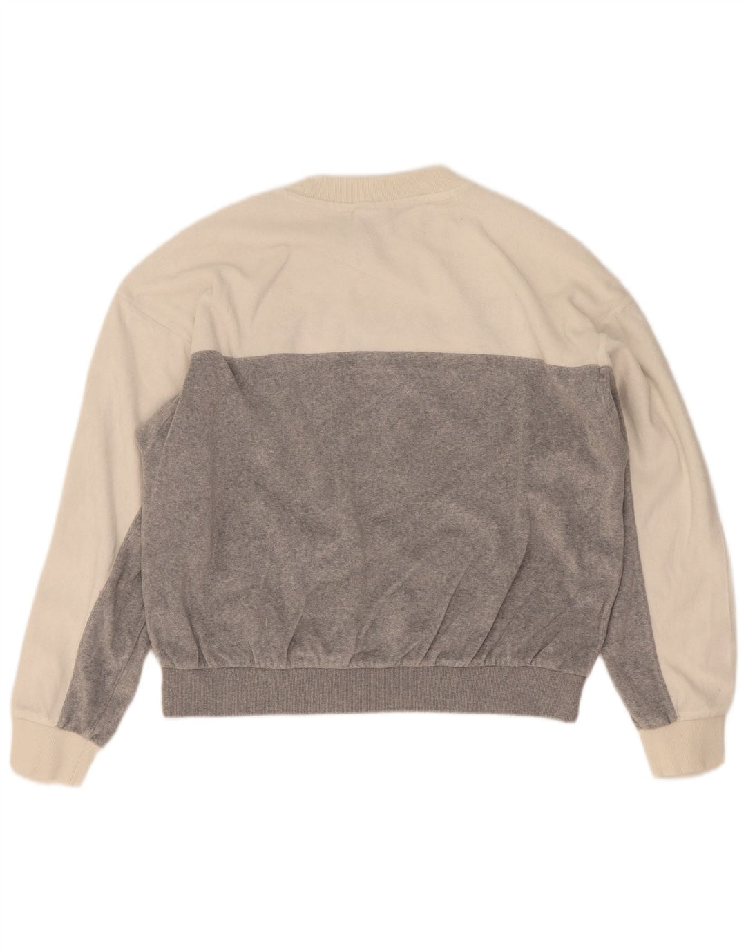 Champion Dame Grafisk Sweatshirt Jumper UK 14 Medium White Colourblock