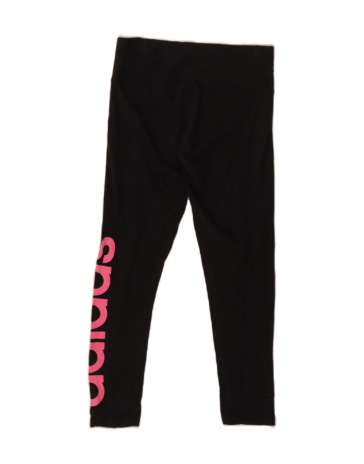 ADIDAS Womens Climalite Graphic Leggings UK 8/10 Small Black Vintage Adidas and Second-Hand Adidas from Messina Hembry 