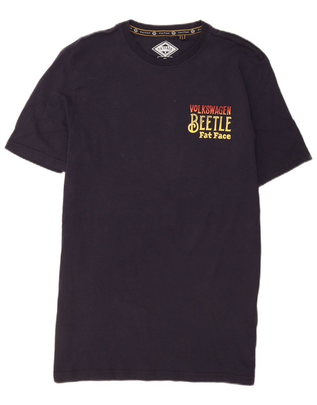 Fat Face Herre grafisk T-shirt Top Medium Marineblå Bomuld