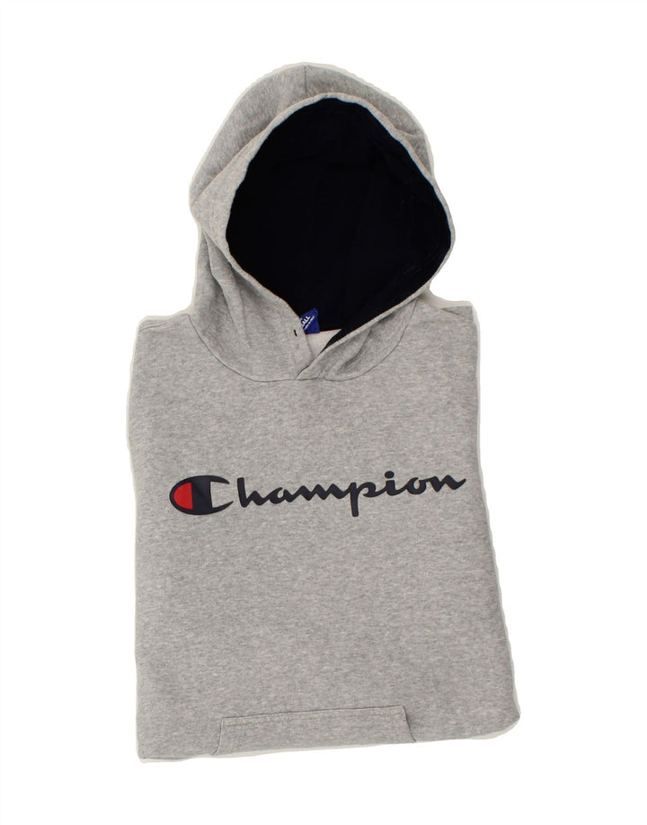 CHAMPION Mens Graphic Hoodie Jumper Small Grey Cotton Vintage Champion and Second-Hand Champion from Messina Hembry 