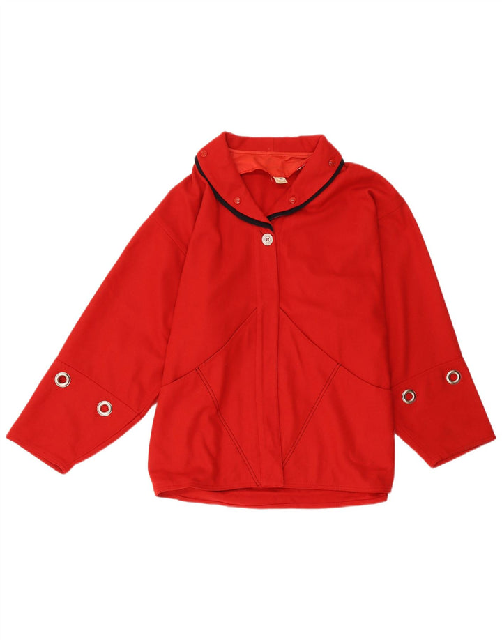 Vintage bomberjakke til kvinder IT 44 Medium rød uld