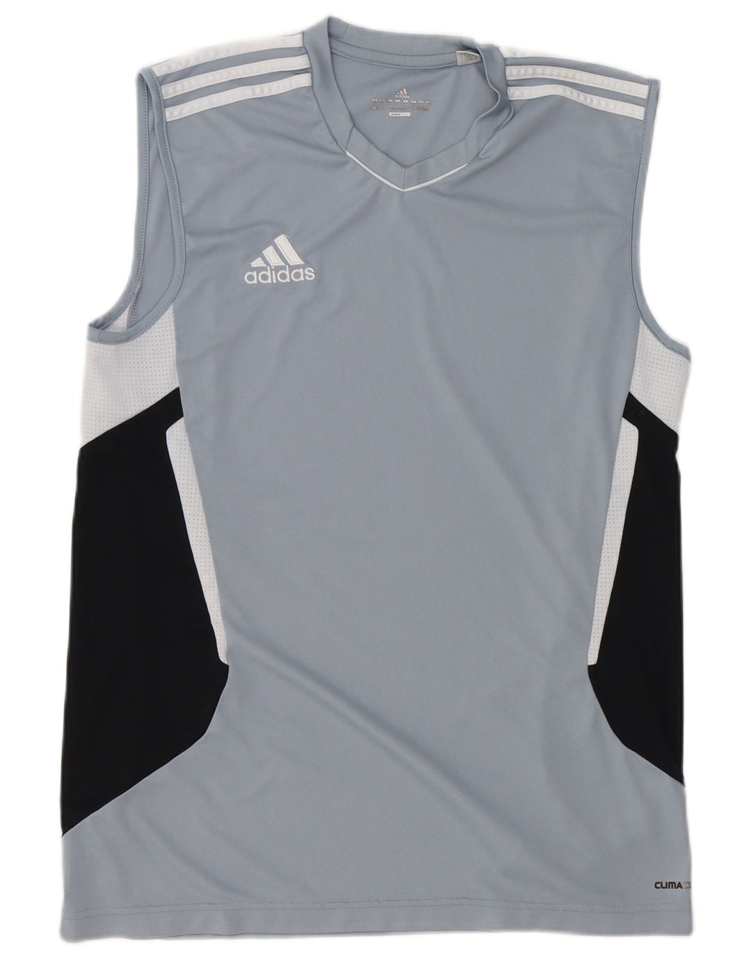 ADIDAS Herre Climacool Vest Top UK 40/42 Medium Blue Colourblock Polyester