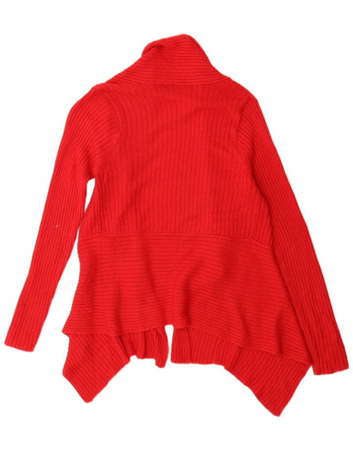 Zara Dame Cardigan Sweater UK 12 Medium Rød Akryl