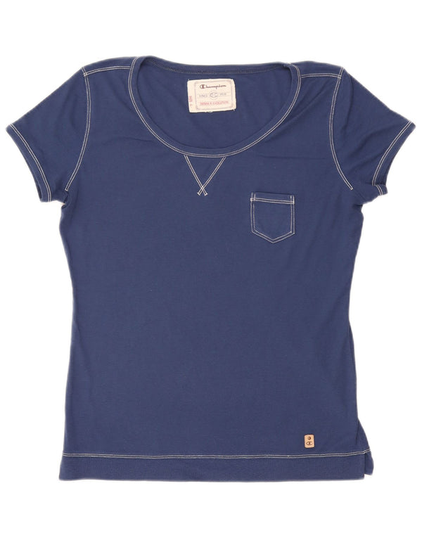 Champion Dame T-Shirt Top UK 14 Large Navy Blue