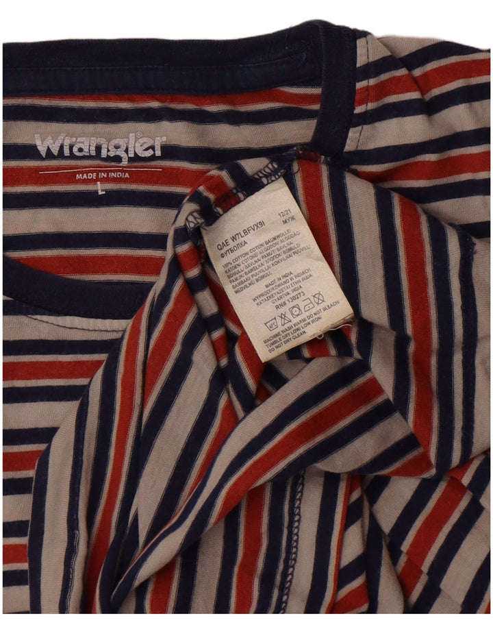 Wrangler Herre T-shirt Top Stor flerfarvet stribet bomuld