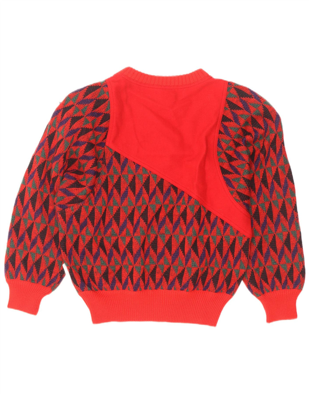 Skipper's Dame Boat Neck Jumper Sweater IT 42 Medium Rød Geometrisk Uld
