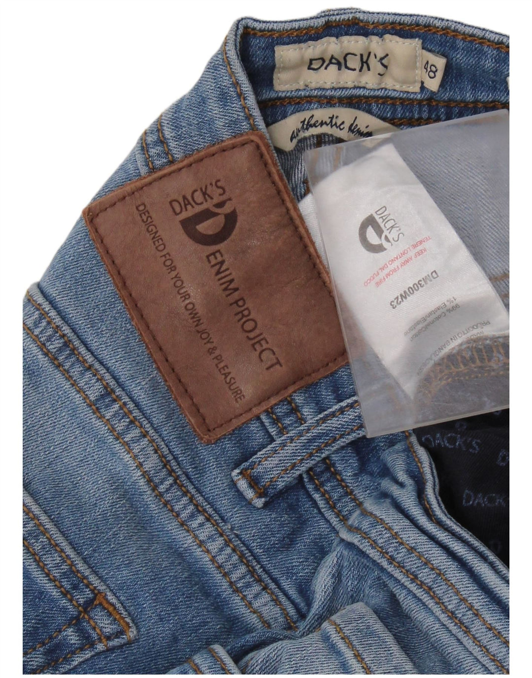 DACK'S Herre Slim Jeans IT 48 Medium W32 L31 Blå Bomuld