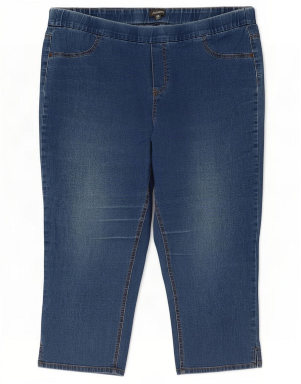 Marks & Spencer Dame Autograph Capri Jeans UK 20 2XL W40 L22 Blå Bomuld