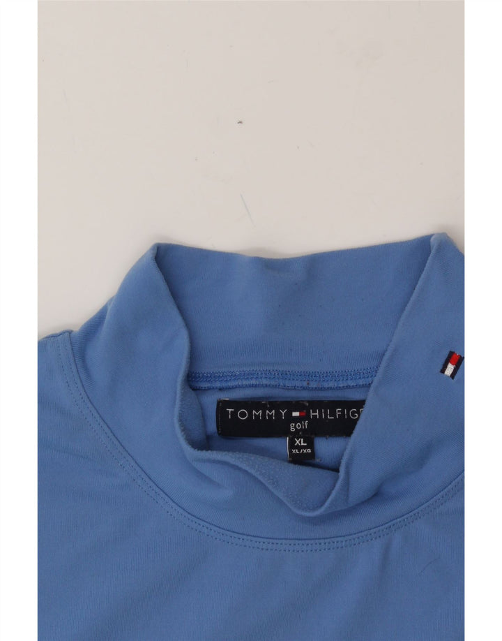 TOMMY HILFIGER Mens T-Shirt Top XL Blue Polyester Vintage Tommy Hilfiger and Second-Hand Tommy Hilfiger from Messina Hembry 