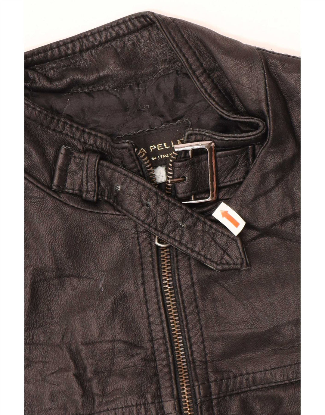 Vintage læderjakke til kvinder UK 12 Medium Black