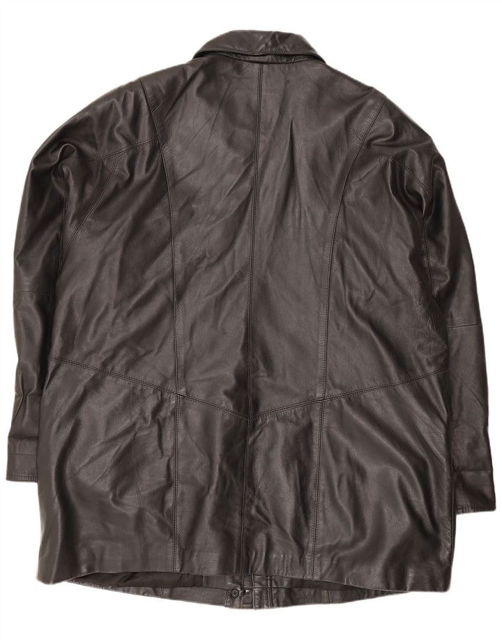 Gapelle Dame Oversized Læderfrakke UK 18 XL Sort