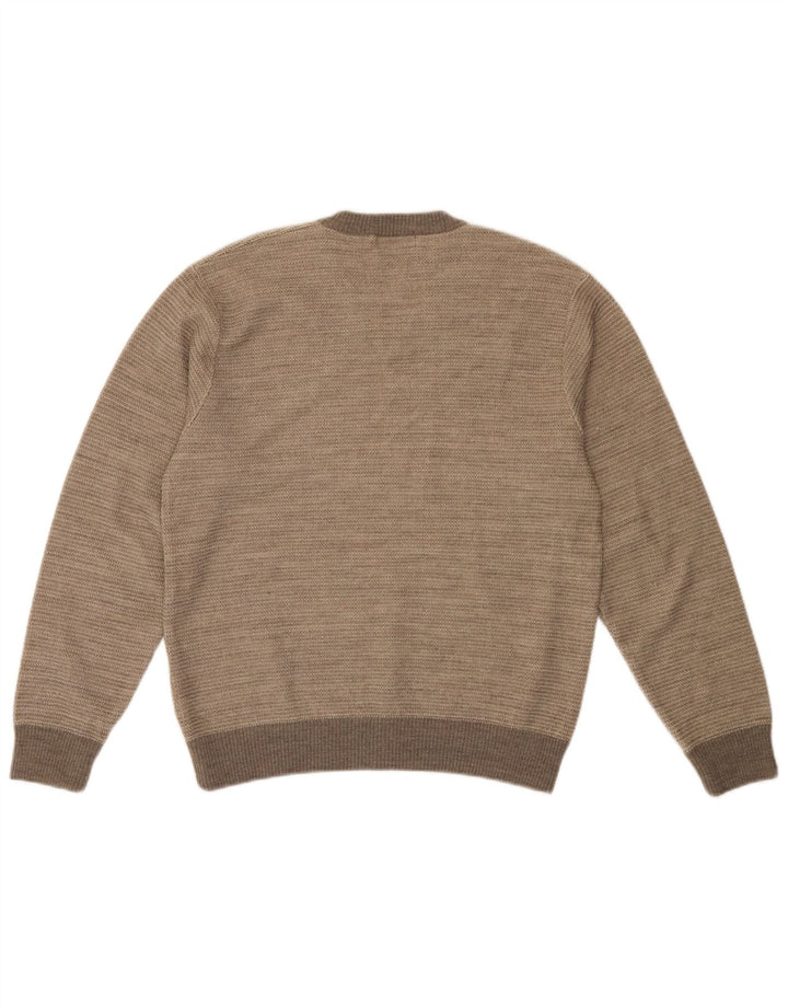 Marks & Spencer Herre V-hals sweater Small Beige Colourblock Akryl