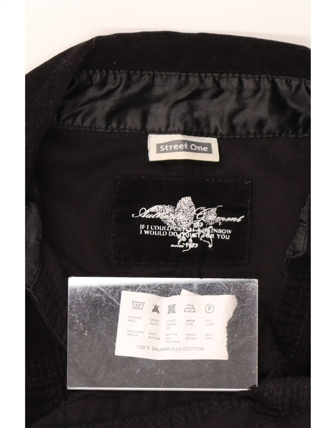 STREET ONE Womens Corduroy Jacket UK 16 Large Black Cotton Vintage Street One and Second-Hand Street One from Messina Hembry 