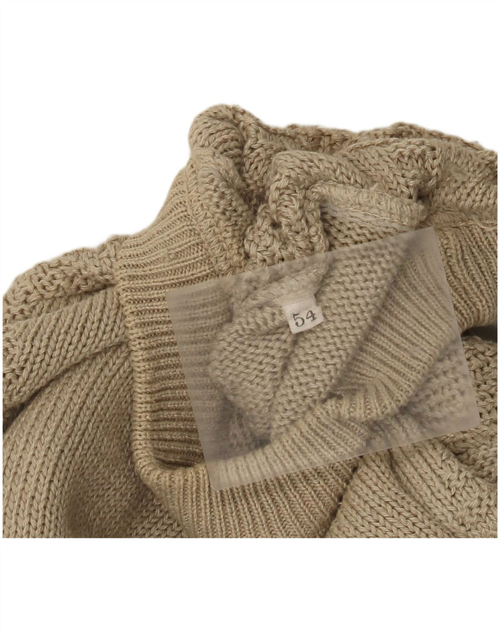 Vintage herre sweater med rund hals IT 54 XL Beige