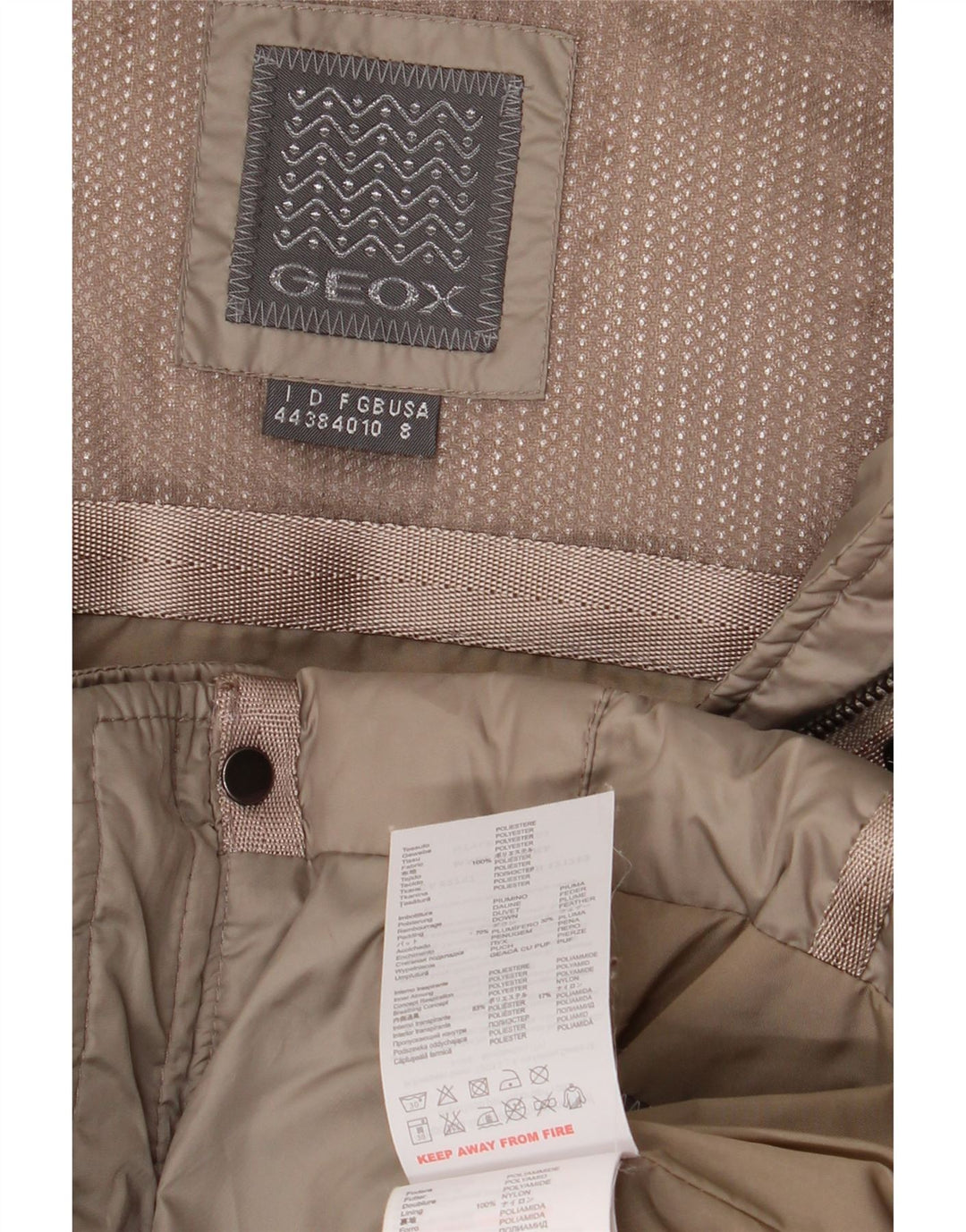 Geox Womens Respira Oversized polstret jakke UK 10 Small Beige Polyester