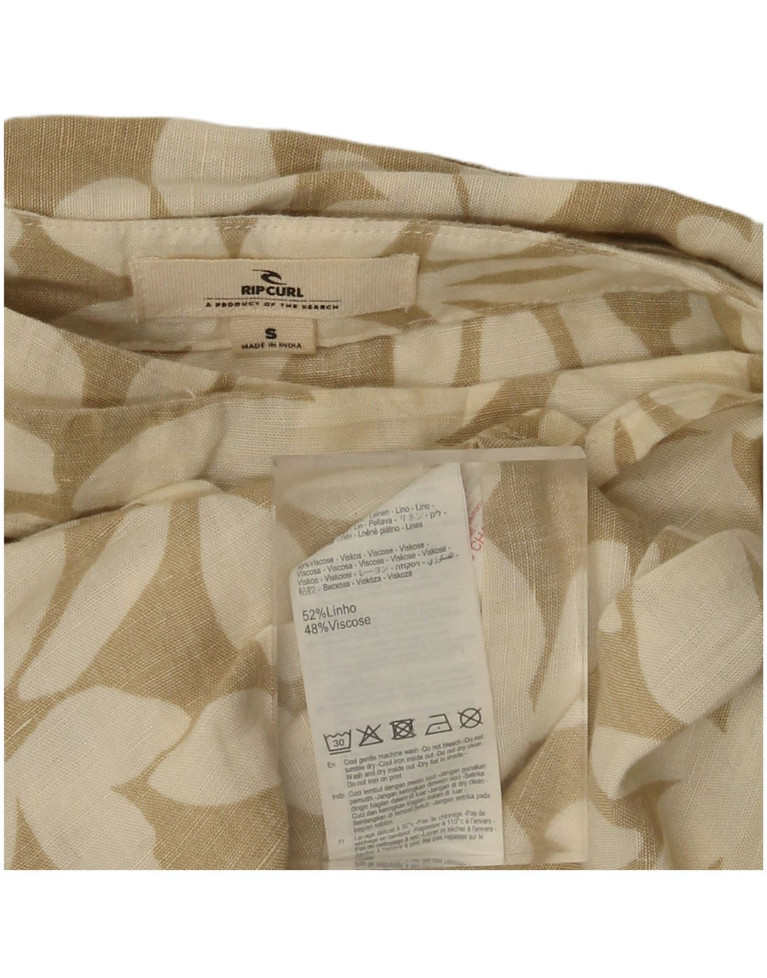 RIP CURL Kvinder Wrap Nederdel Small W26 Beige Floral Linned