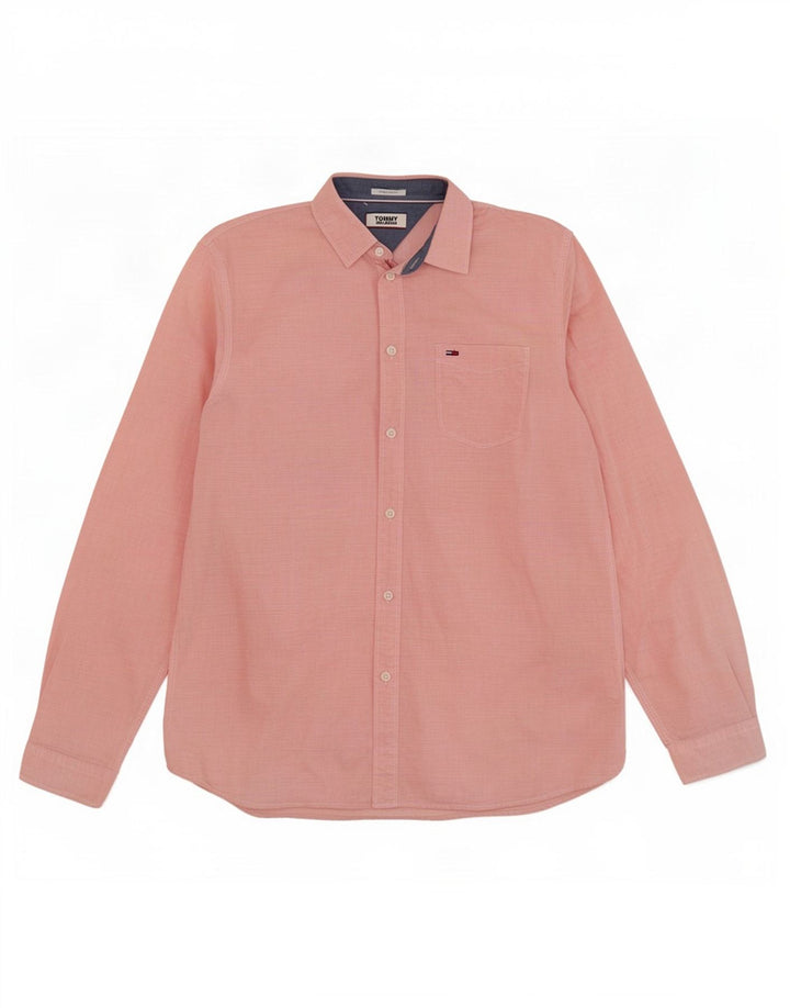 Tommy Hilfiger Herre Regular Fit skjorte Medium rød nålestribet bomuld