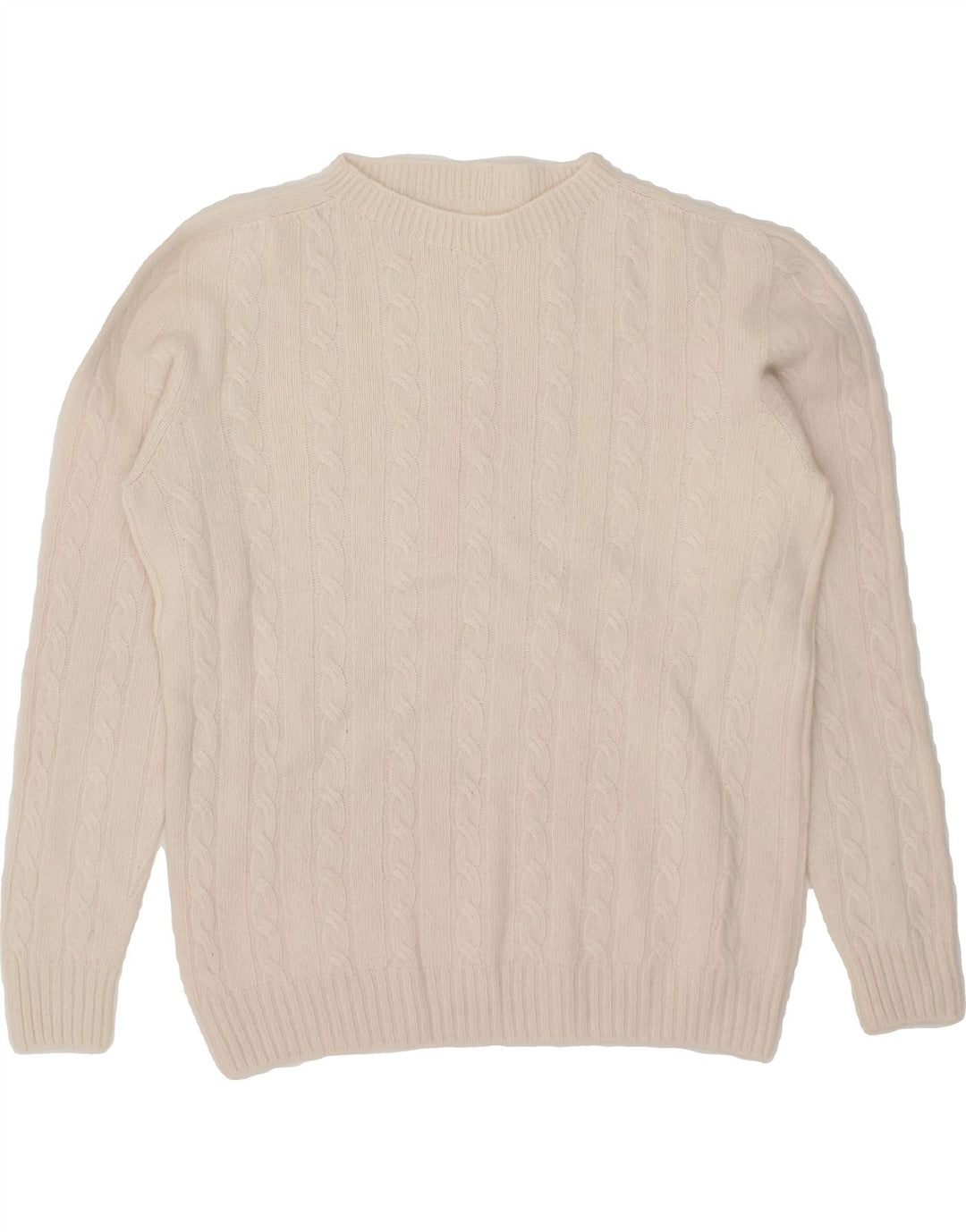 VINTAGE Womens Crew Neck Jumper Sweater UK 12 Medium Off White Vintage Vintage and Second-Hand Vintage from Messina Hembry 