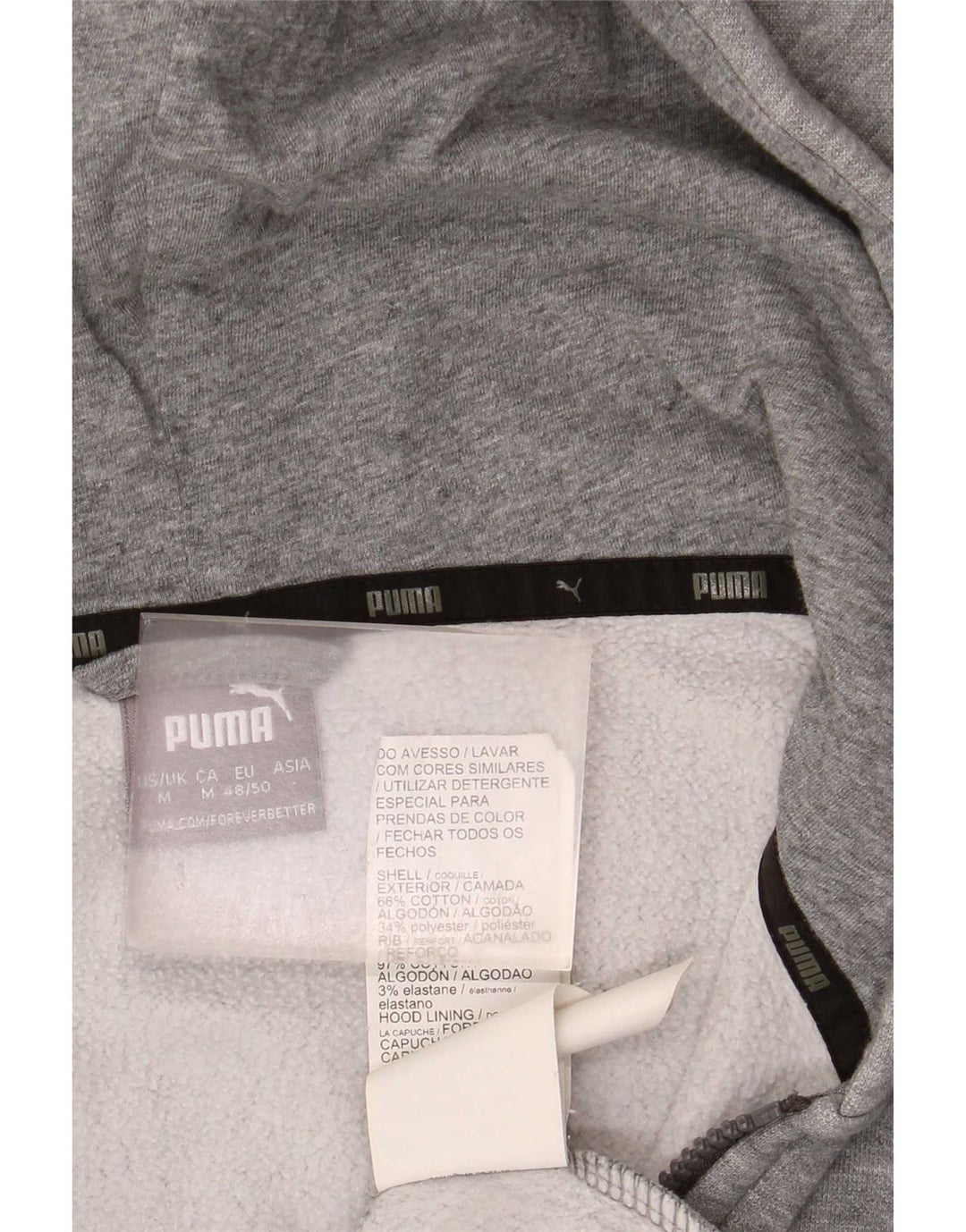 Puma Hættetrøje med lynlås til mænd mellemgrå bomuld