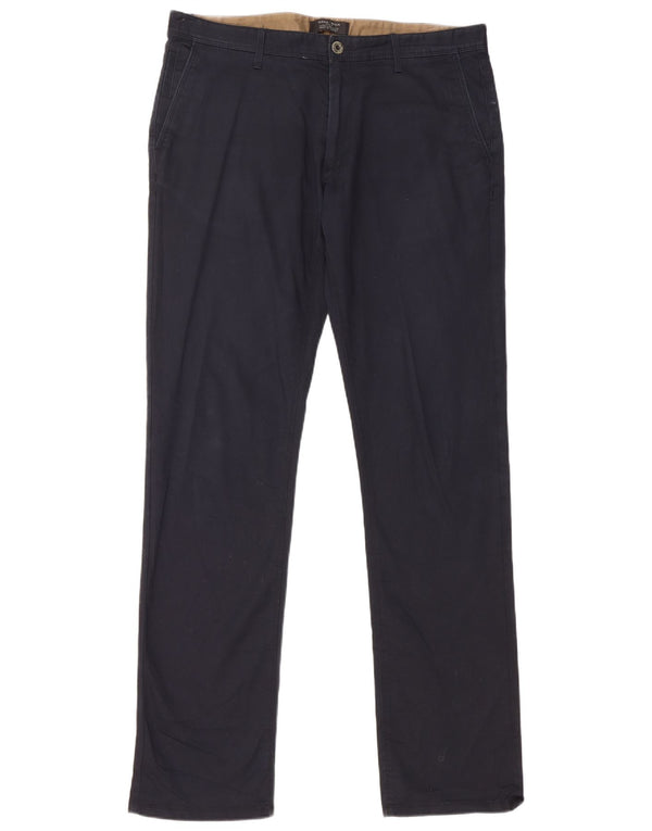 Zara Herre Lige Chinobukser EU 44 Large W34 L34 Marineblå Bomuld