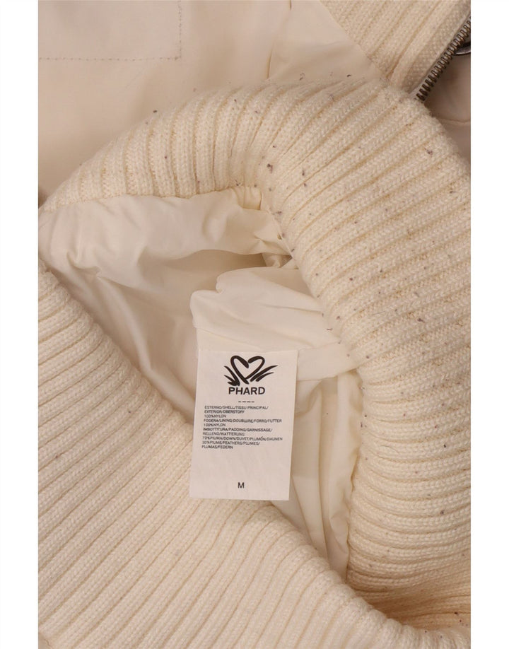 Phard Polstret hættejakke til kvinder UK 14 Medium White Nylon