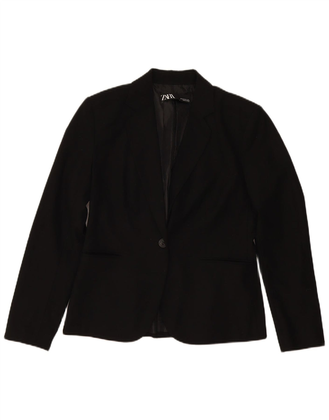Zara Dame 1-knaps blazerjakke EU 40 Medium Sort