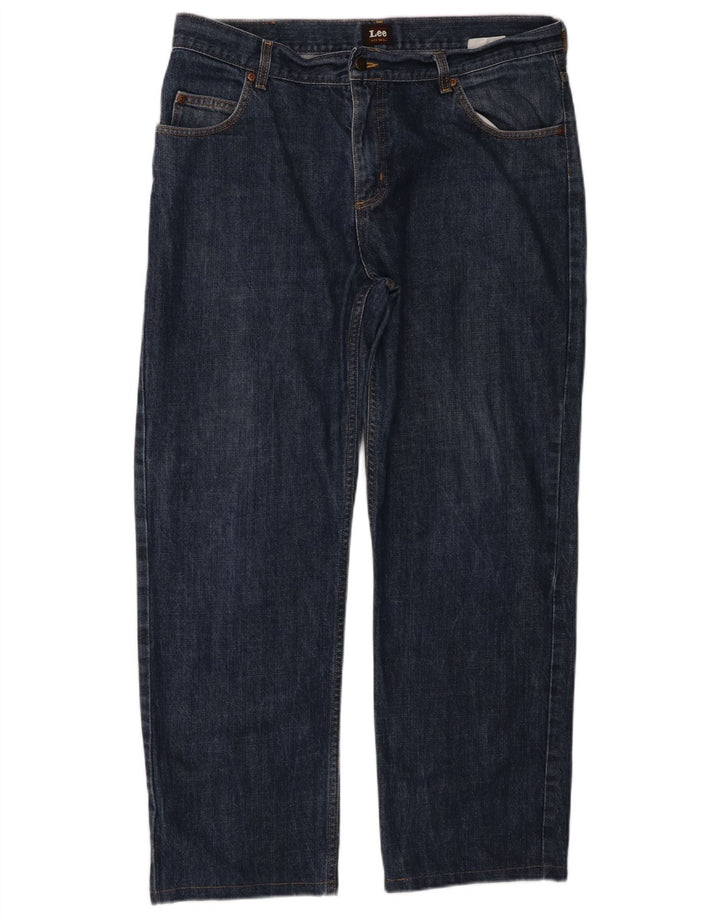 Lee Mens Brooklyn Straight Jeans W36 L28 Marineblå Bomuld