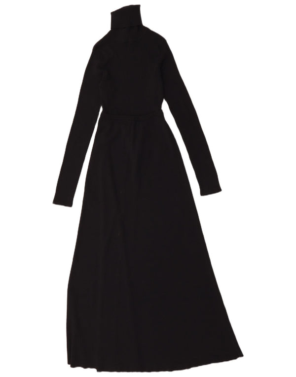 Zara Dame Langærmet Jumper Dress UK 8 Small Black Viscose