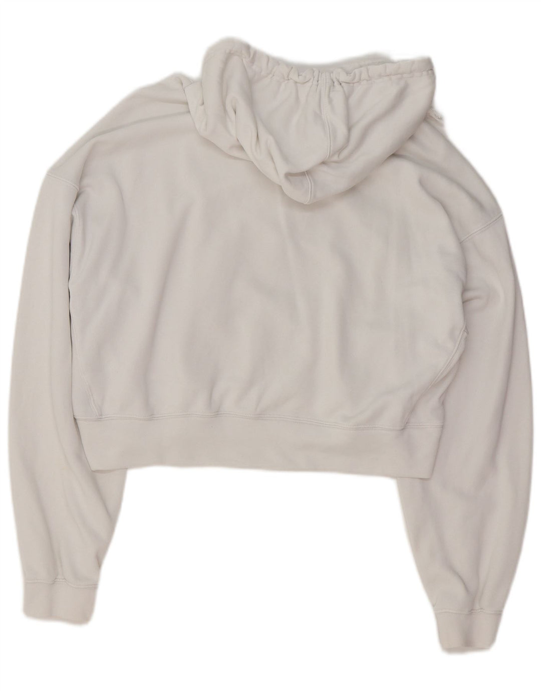 ADIDAS Dame Oversized Crop Hoodie Jumper UK 10 Small White Bomuld