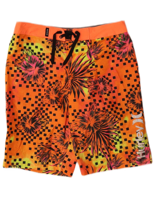Hurley Boys grafiske badeshorts 15-16 år Orange blomsterpolyester