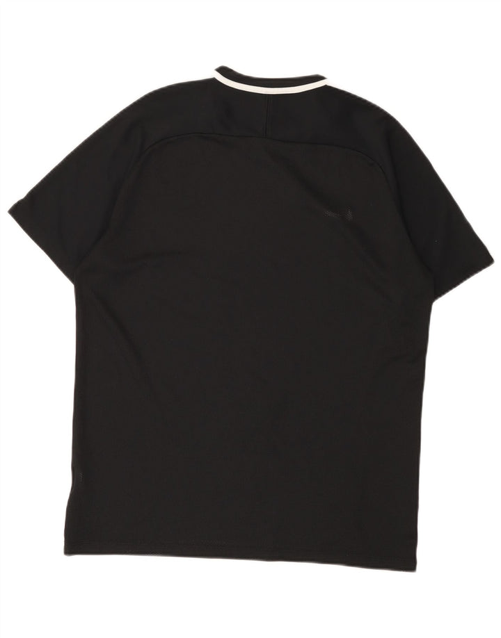 NIKE Dame Dri Fit T-Shirt Top UK 16 Large Black Colourblock Polyester