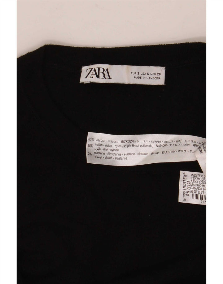 Zara Dame sweater med rund hals DK 10 Lille sort viskose