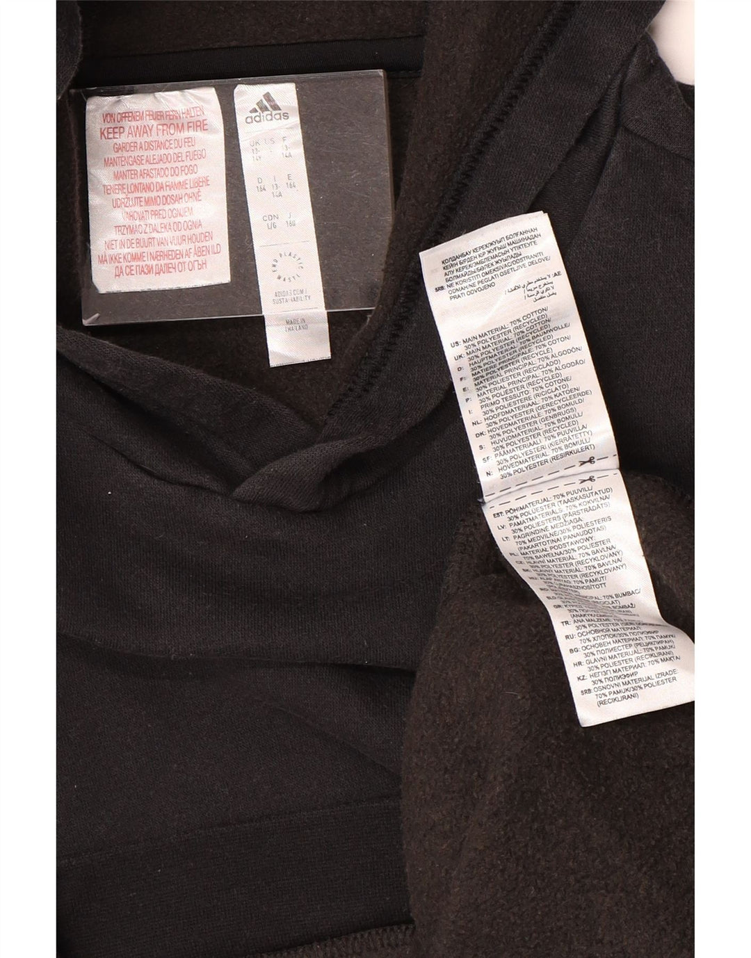 ADIDAS hættetrøje til drenge 13-14 år Sort bomuld