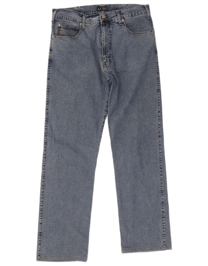 Armani Straight Jeans til mænd W34 L29 Blå Bomuld