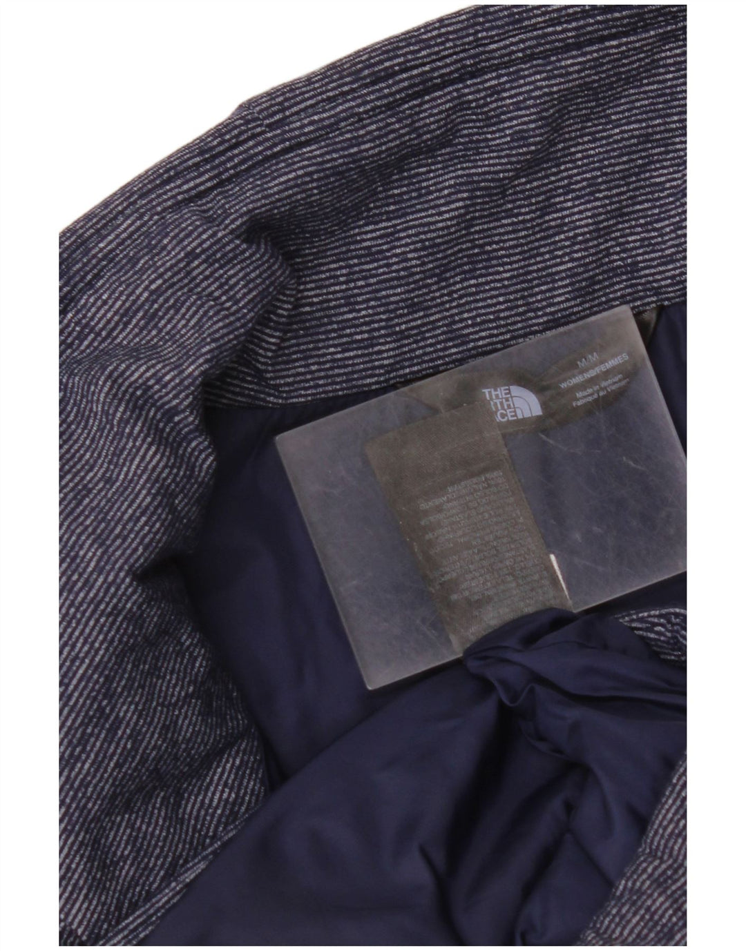 THE NORTH FACE Damepolstret Gilet UK 14 Medium Navy Blue Pinstripe